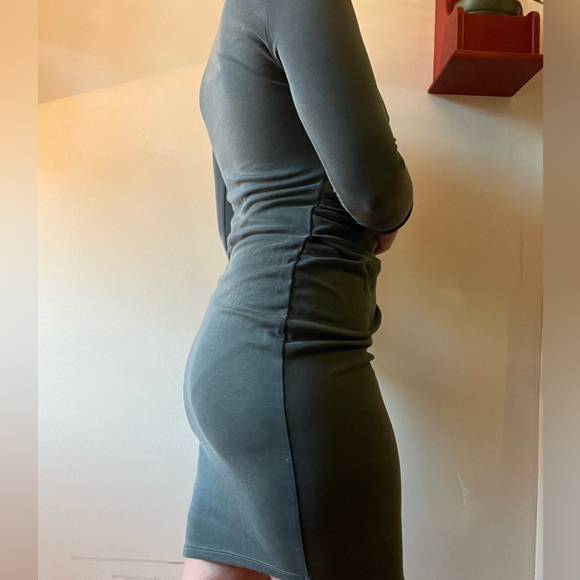 Topshop Ruched Teal/Turquoise Dress 4 - Picture 7 of 8